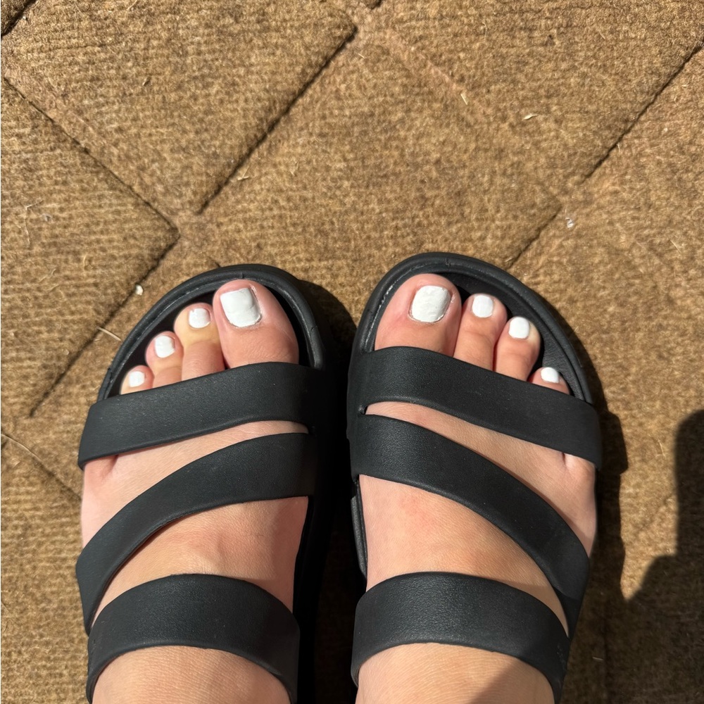 CROCS Black Strappy Sandals